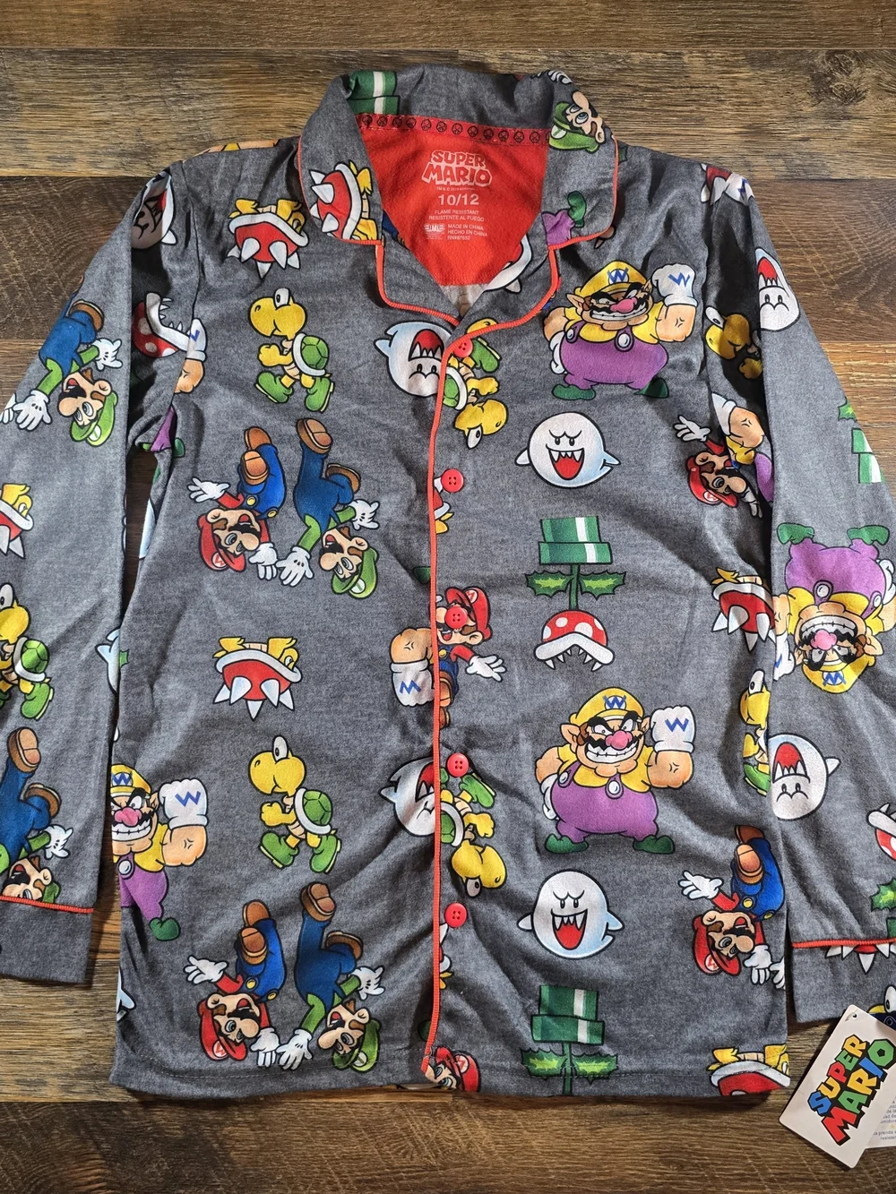 Nintendo Super Mario Orange Red Kids Sweater - Size 10/12
